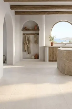 Carrelage Vida Blanco 60x60 effet béton blanc minéral Seulement Aujourd'hui